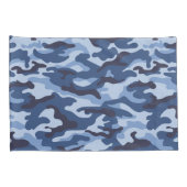 Dark Blue Camouflage Pattern Kissenbezug (Rückseite-Rechts)