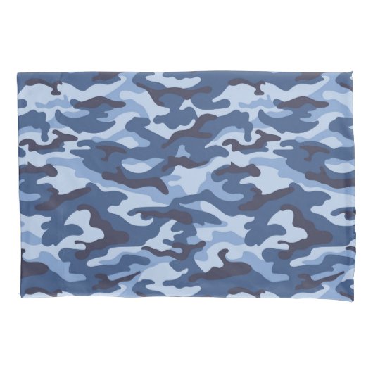 Dark Blue Camouflage Pattern Kissenbezug (Vorderseite-Links)