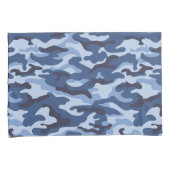 Dark Blue Camouflage Pattern Kissenbezug (Vorderseite-Rechts)