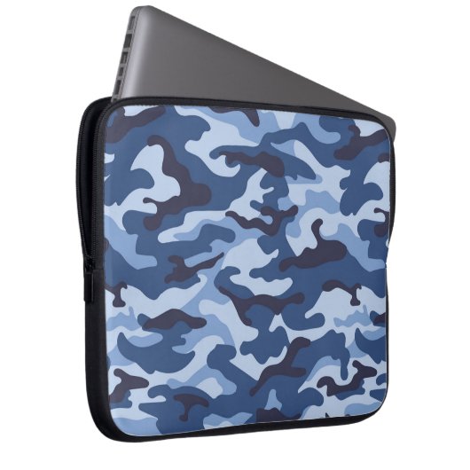 Dark Blue Camouflage Pattern Laptopschutzhülle (Vorne Rechts)