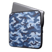Dark Blue Camouflage Pattern Laptopschutzhülle (Vorderseite Links)
