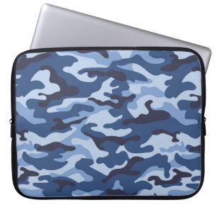 Dark Blue Camouflage Pattern Laptopschutzhülle