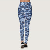 Dark Blue Camouflage Pattern Leggings (Rückseite)