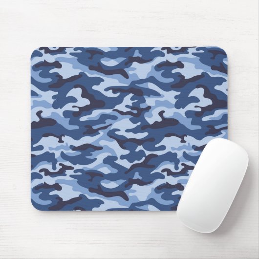 Dark Blue Camouflage Pattern Mousepad (Mit Mouse)