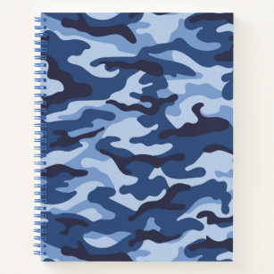 Dark Blue Camouflage Pattern Notizblock