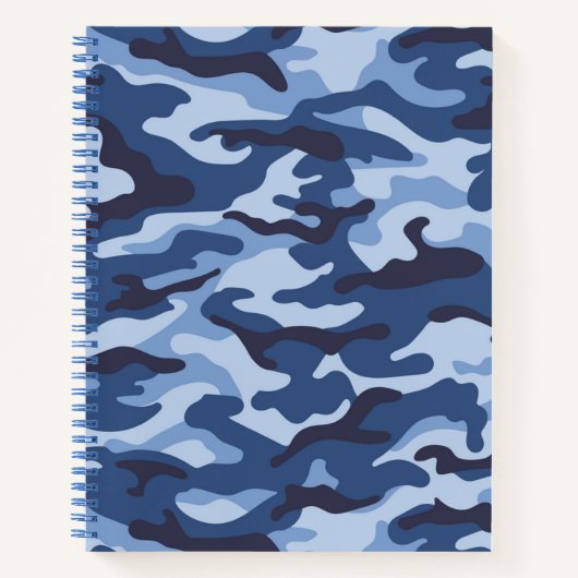Dark Blue Camouflage Pattern Notizblock (Vorderseite)