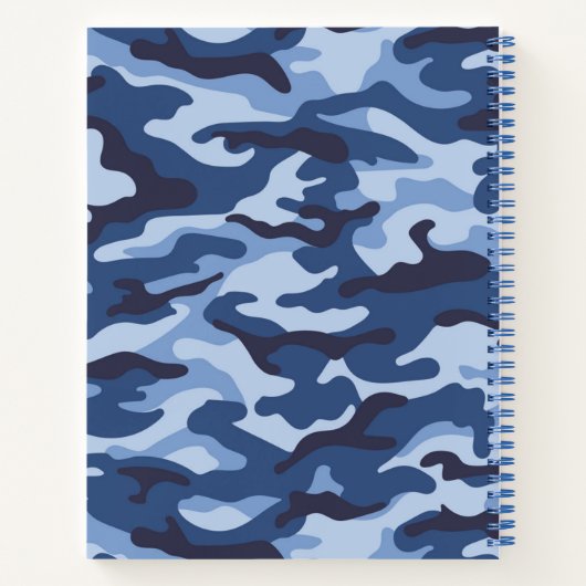 Dark Blue Camouflage Pattern Notizblock (Rückseite)