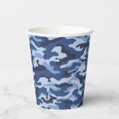 Dark Blue Camouflage Pattern Pappbecher (Rückseite)