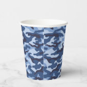 Dark Blue Camouflage Pattern Pappbecher (Rechts)