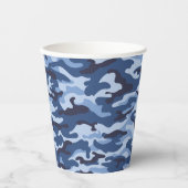 Dark Blue Camouflage Pattern Pappbecher (Vorderseite)