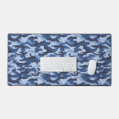 Dark Blue Camouflage Pattern Schreibtischunterlage (Tastatur & Maus)