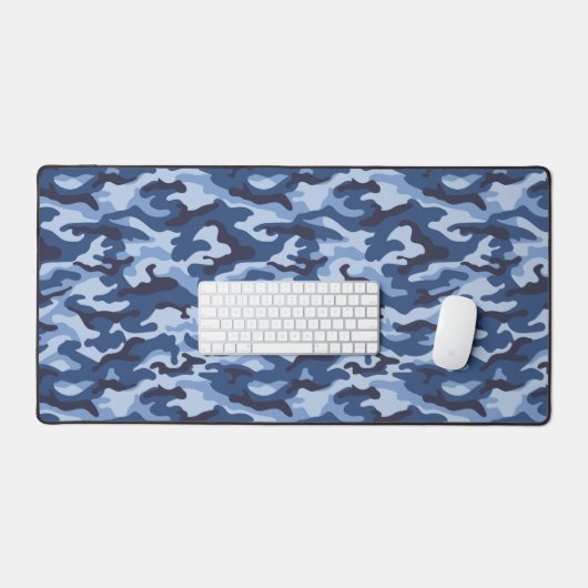 Dark Blue Camouflage Pattern Schreibtischunterlage (Tastatur & Maus)