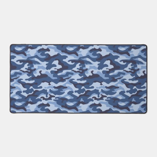 Dark Blue Camouflage Pattern Schreibtischunterlage (Vorderseite)