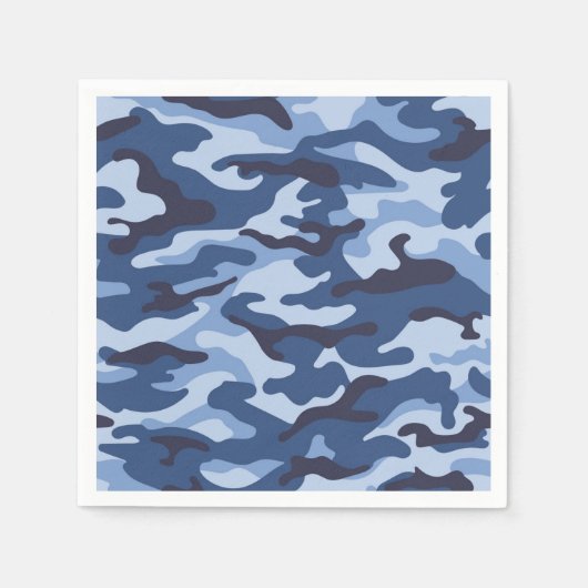 Dark Blue Camouflage Pattern Serviette (Vorderseite)