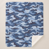 Dark Blue Camouflage Pattern Sherpadecke (Vorderseite)