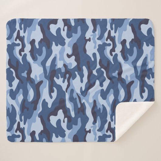 Dark Blue Camouflage Pattern Sherpadecke (Vorderseite (Horizontal))