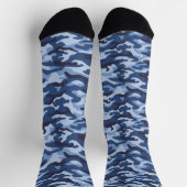 Dark Blue Camouflage Pattern Socken (Oben)