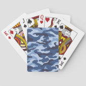 Dark Blue Camouflage Pattern Spielkarten (Rückseite)