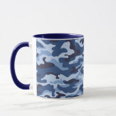 Dark Blue Camouflage Pattern Tasse (Links)
