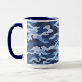 Dark Blue Camouflage Pattern Tasse (Links)