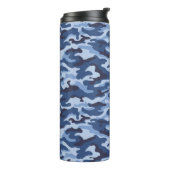 Dark Blue Camouflage Pattern Thermosbecher (Nach links gedreht)