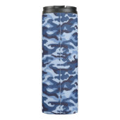 Dark Blue Camouflage Pattern Thermosbecher (Rückseite)