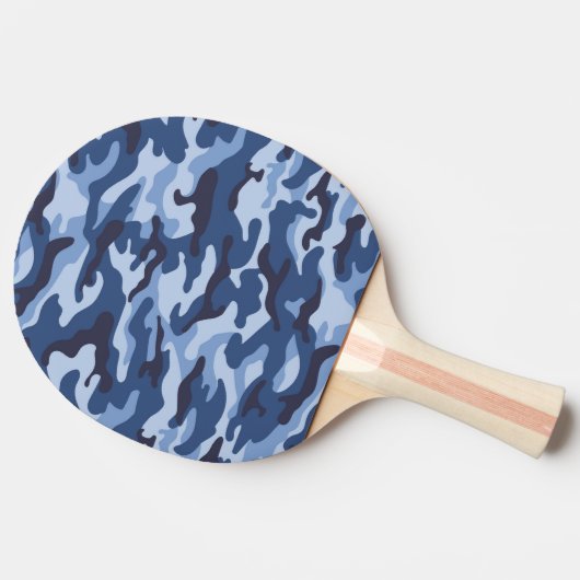 Dark Blue Camouflage Pattern Tischtennis Schläger (Seitenansicht)
