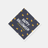 Dark Blue Candy Corn Happy Halloween Serviette (Ecke)