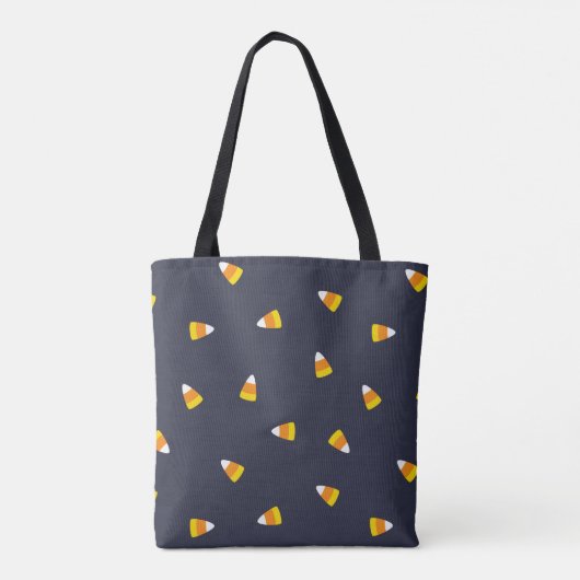 Dark Blue Candy Corn Happy Halloween Tasche (Rückseite)