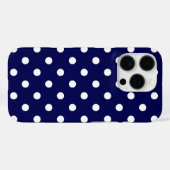 Dark Blue Cell Phone Cover With Stylish Polka Dots (Rückseite (Horizontal))