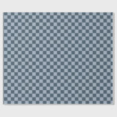Dark Blue Checker Checkerboard Checkered 00s 90s Geschenkpapier (Flach)