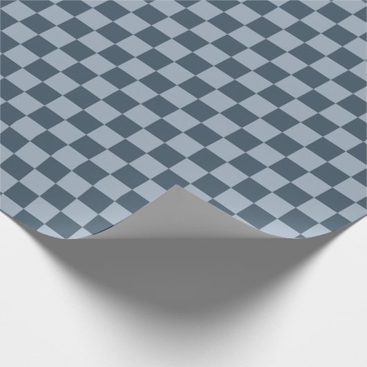Dark Blue Checker Checkerboard Checkered 00s 90s Geschenkpapier (Ecke)