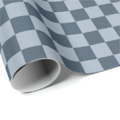 Dark Blue Checker Checkerboard Checkered 00s 90s Geschenkpapier (Rolleneckpunkt)