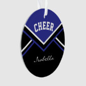 Dark Blue Cheerleader 📣 💖 Cheer Ornament (Vorderseite)