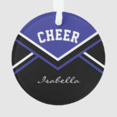 Dark Blue Cheerleader 📣 💖 Cheer Ornament (Rückseite)