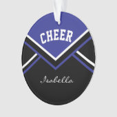 Dark Blue Cheerleader 📣 💖 Cheer Ornament (Vorderseite)