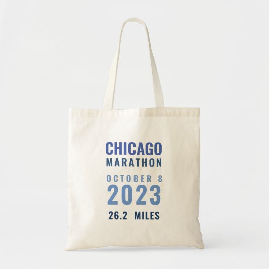 Dark Blue Chicago Marathon Custom Text Tragetasche (Vorne)