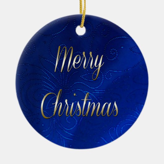 Dark Blue Christmas Keramik Ornament (Vorne)