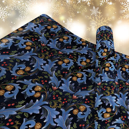 Dark Blue Christmas William Morris Inspiriert Geschenkpapier