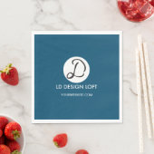 Dark Blue Cocktail Napkin mit Logo und Serviette (Beispiel)
