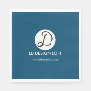 Dark Blue Cocktail Napkin mit Logo und Serviette