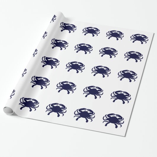 Dark Blue Crab Geschenkpapier (Ungerollt)