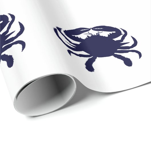 Dark Blue Crab Geschenkpapier (Rolleneckpunkt)