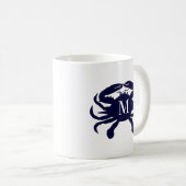Dark Blue Crab Mit Monogramm Kaffeetasse (VorderseiteRechts)