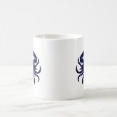 Dark Blue Crab Mit Monogramm Kaffeetasse (Mittel)