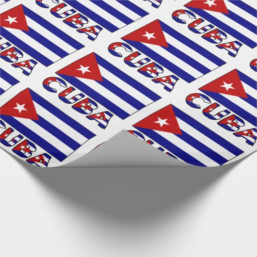 Dark Blue Cuban Flag und Kuba Geschenkpapier (Ecke)