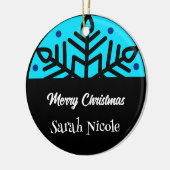 Dark Blue Custom Snowflake Christmas Ornament (Links)