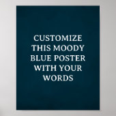 Dark Blue Custom Wedding Poster Moody Formal (Vorne)