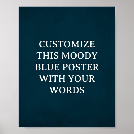 Dark Blue Custom Wedding Poster Moody Formal (Vorne)