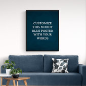 Dark Blue Custom Wedding Poster Moody Formal